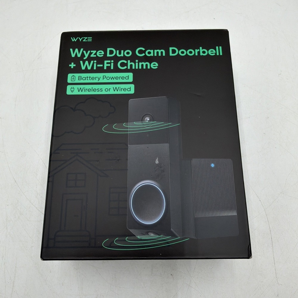 WYZE Wireless Duo Cam Video Doorbell Chime Included Battery Powered 2K Full